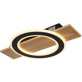 Globo LED stropna svjetiljka Jayden (18 W, D x Š x V: 440 x 290 x 52 mm, Crna, smeđa, Topla bijela) | shoptok.hr