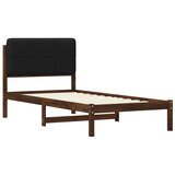  Krevetni okvir s tapiciranim uzglavljem Tamno smeđa i crna - tamno smeđa i crna 90 x 190 cm | shoptok.hr
