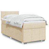  Okvir kreveta s oprugama i madrac krem 80x200 cm od tkanine | shoptok.hr