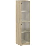 vidaXL Visoka komoda sa staklenim vratima boja hrasta 35 x 37 x 142 cm | shoptok.hr