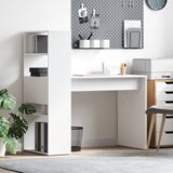 vidaXL miza s shranjevanjem Bela 113x54x120 cm Inženirski les | Shoptok.si