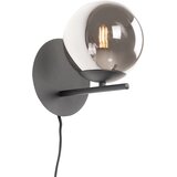 QAZQA Art Deco stenska svetilka črna in dimljeno steklo - Flore | Shoptok.si