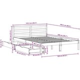  Okvir kreveta bez madraca bijeli 120 x 200 cm masivna borovina | shoptok.hr