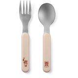BabyOno Set žlic in vilic iz jekla, bež | Shoptok.si
