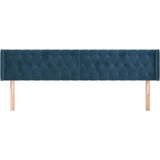  Vzglavje z ušesi temno modro 203x16x78/88 cm žamet, (20792979) | Shoptok.si
