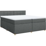 vidaXL Box spring postelja z vzmetnico temno siva 200x200 cm blago | Shoptok.si