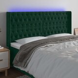  LED uzglavlje tamnozeleno 183 x 16 x 118/128 cm baršunasto Cene
