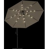  Konzolni vrtni suncobran LED s metalnim stupom 350 cm smeđesivi | Eponuda.com