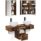  Set ormarića za kupaonicu 5 pcs Staro drvo 43 x 11,5 x 60,5 cm | shoptok.hr