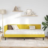  Kutni krevetni okvir s madracem 2 kom. Žuta 90 x 190 cm Baršun | Shoptok.si