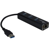 Inter-tech Mrežni adapter ARGUS IT-310 gigabit LAN USB3.0 3-port hub | Shoptok.si