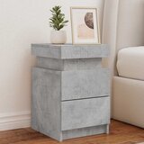  Noćni ormarić s LED svjetlima siva boja betona 35x39x55 cm | shoptok.hr