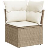 vidaXL 11-dijelni vrtni sofa set s jastucima bež poli ratan akacija, 2-sjedalni vrtni sofa s pohranom i jastucima bež poli ratan, 3-dijelni vrtni set za objedovanje s jastucima bež poli ratan akacija | shoptok.hr