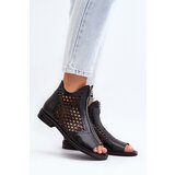 Zazoo 977/L Leather Cutout Sandals with Zip | Shoptok.si