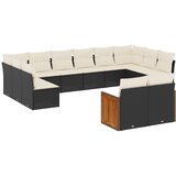  12-dijelni set vrtnih sofa od poliratana s jastucima crni | shoptok.hr