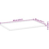  Ploča za radni stol s uljnim premazom 60x50x2 cm drvo bagrema | shoptok.hr