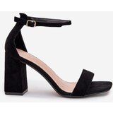 Boto Ladies Heeled Sandals Made Of Eco Suede Black Elirae | shoptok.hr