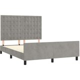  Posteljni okvir z vzglavjem svetlo siv 140x200 cm žamet, (20788570) | Shoptok.si