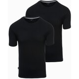 Ombre BASIC men's cotton t-shirt set with round neckline - black/white/ navy Cijene