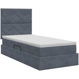  Krevet s madracem i skladištem Tamnosiva 100 x 200 cm Baršun | shoptok.hr