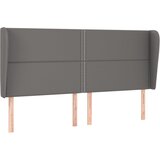  Uzglavlje s ušima sivo 203x23x118/128 cm od umjetne kože | shoptok.hr