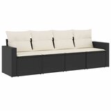  4-dijelni set vrtnih sofa od poliratana s jastucima crni | shoptok.hr
