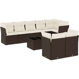vidaXL 9-dijelni set vrtnih sofa s jastucima poliratan smeđi | shoptok.hr