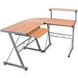 vidaXL Kotna računalniška miza rjava 132x112x99 cm inženirski les Cene