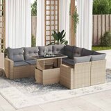 Maison Chic Seti vrtnega pohištva - Vrtna garnitura 9-delna z blazinami bež poli ratan, (21803992) | Shoptok.si
