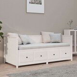  Dnevna postelja bela 100x200 cm trdna borovina, (21157787) | Shoptok.si
