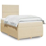  Krevet s oprugama i madracem krem 120 x 200 cm od tkanine | shoptok.hr