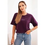 Polski Women's cotton blouse with Minimal print plum | shoptok.hr