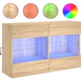 Maison Chic Stenska TV omarica - TV stojalo - Televizijska omarica z LED lučkami sonoma hrast 98,5x30x60,5 cm, (21700852) Cene