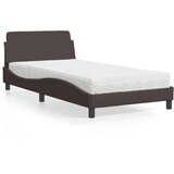 vidaXL Postelja z vzmetnico temno rjava 100x200 cm blago Cene