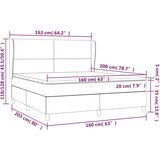  Box spring postelja z vzmetnico svetlo siva 160x200 cm žamet, (20791558) | Shoptok.si