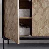 Bessagi Home retro komoda milano, strukturirana, jesen, črna | Shoptok.si