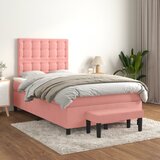 vidaXL Box spring krevet s madracem ružičasti 120 x 200 cm baršunasti Cijene