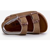 Boto Children's Sandals on Cork Platform with Velcro Closure in Khaki Rorria | Shoptok.si