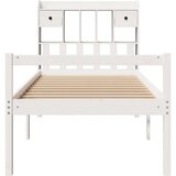 Knjižna postelja brez vzmetnice bela 75x190 cm trdna borovina, (5000123374) | Shoptok.si