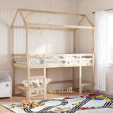  Krevet na kat s ljestvama i krovom 90x200 cm od borovine | shoptok.hr