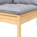  6-dijelna vrtna garnitura od borovine sa sivim jastucima | shoptok.hr