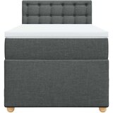 vidaXL Box spring postelja z vzmetnico temno siva 90x190 cm blago | Shoptok.si
