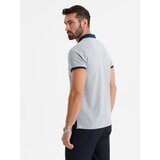 Ombre Men's polo shirt with colorful accents - gray melange | Shoptok.si