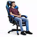  Gaming stolica sa osloncem za noge LE TOY - plava | Shoptok.si
