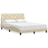  Krevet s madracem krem 140 x 190 cm od tkanine Slike
