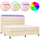  box spring s madracem LED krem 200x200 cm od tkanine | shoptok.hr