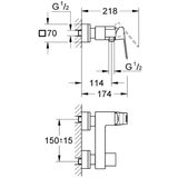 Grohe Eurocube slavina za za tuš kadu bez tuš ručice i creva 23145000 Cene