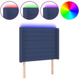 Maison Chic led posteljno vzglavje - vzglavna omarica - nočna omarica modro 103x16x118/128 cm blago, (21710459) | Shoptok.si