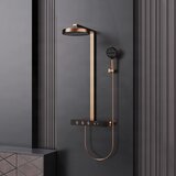 ELITE EDITION Termostatski stenski tuš sistem BSW1727 iz medenine v več barvnih izvedbah, tudi črni in kromirani — Brušena rose gold | Shoptok.si