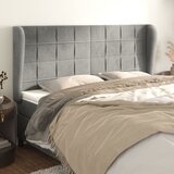  Uzglavlje s ušima svjetlosivo 203x23x118/128 cm baršunasto | shoptok.hr